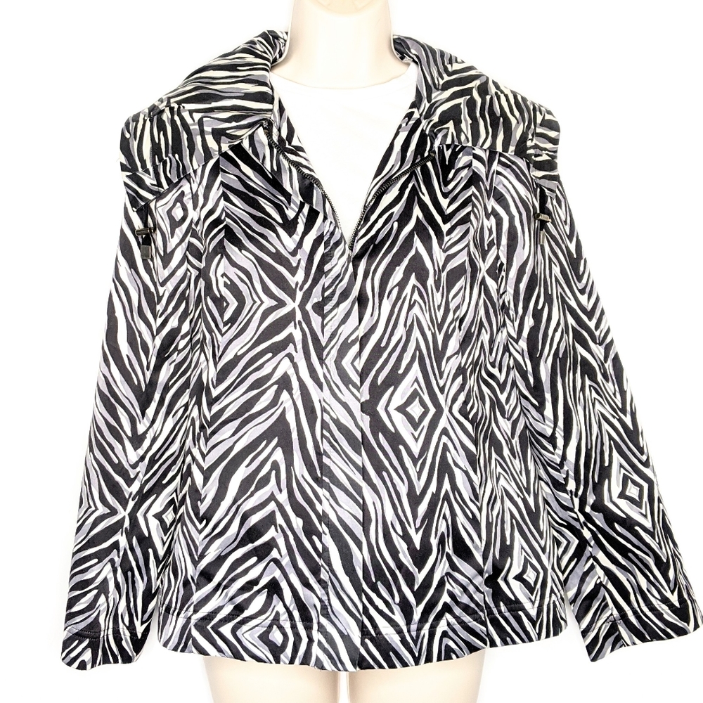 Dana Buchman zebra print‎ short jacket